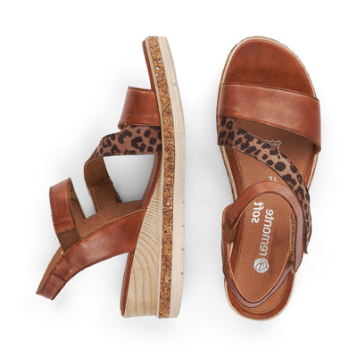 REMONTE D3054-24 LADIES BROWN COMBINATION FASTENER SANDALS