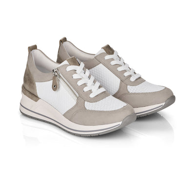 LDS LACED SHOE - GREY/WHITE
