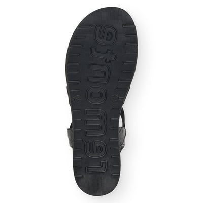 REMONTE - D4062-00 FLAT ELASTIC STRAP SANDAL WITH BEAD DETAIL - BLACK