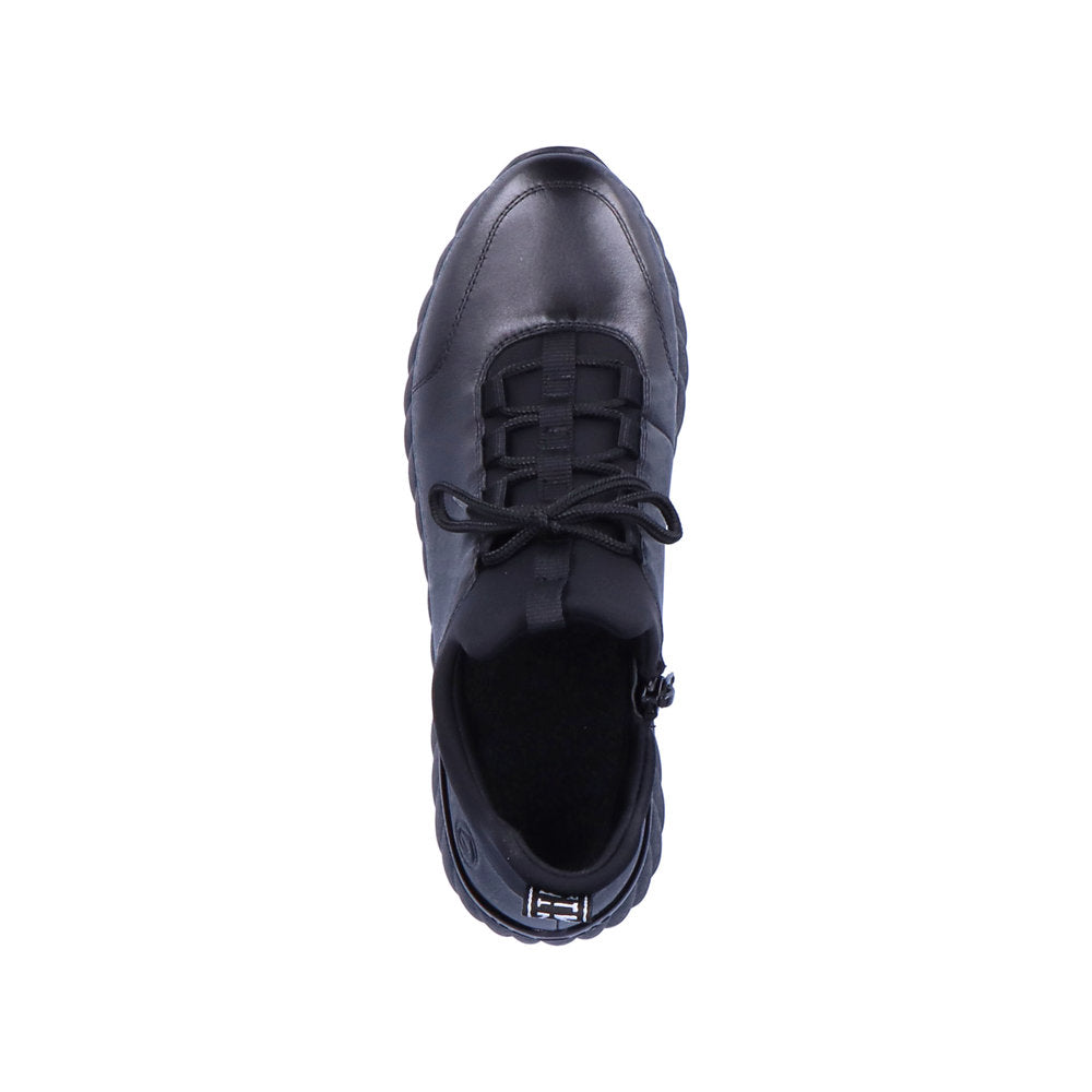 REMONTE D5977-01 LACED HIGH FRONTED SLIP-ON SHOE - BLACK