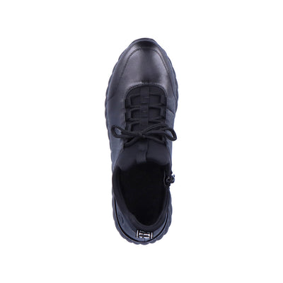 REMONTE D5977-01 LACED HIGH FRONTED SLIP-ON SHOE - BLACK