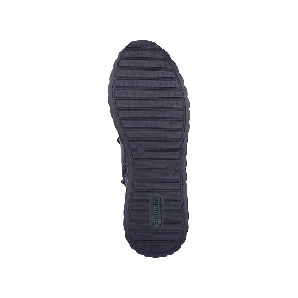 REMONTE D5977-01 LACED HIGH FRONTED SLIP-ON SHOE - BLACK