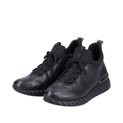 REMONTE D5977-01 LACED HIGH FRONTED SLIP-ON SHOE - BLACK