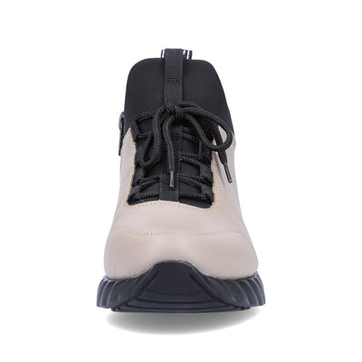 REMONTE LOW WEDGE LACED SLIP-ON SHOE - TAUPE/BLACK
