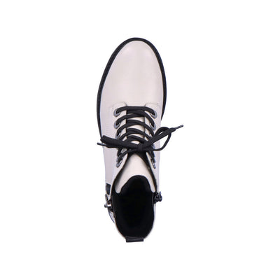 REMONTE D8671-81  LACED ANKLE BOOT WITH ZIP - CREAM