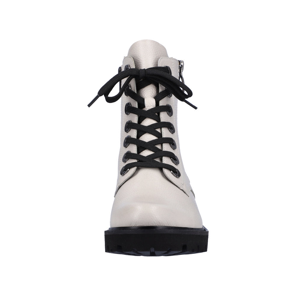 REMONTE D8671-81  LACED ANKLE BOOT WITH ZIP - CREAM