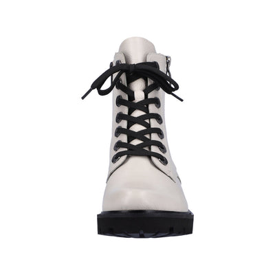 REMONTE D8671-81  LACED ANKLE BOOT WITH ZIP - CREAM