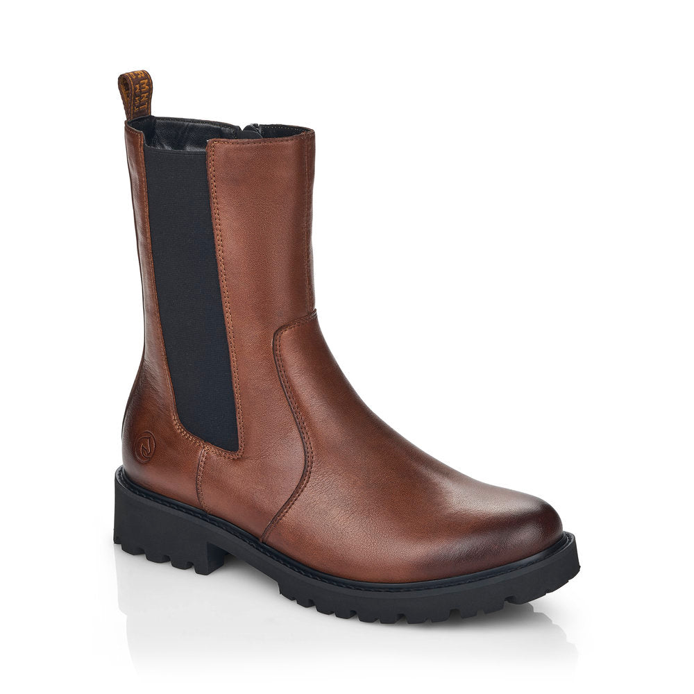 REMONTE - D8685-22 CALF-LENGTH CHELSEA BOOT - TAN LEATHER