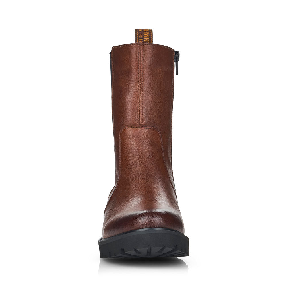 REMONTE - D8685-22 CALF-LENGTH CHELSEA BOOT - TAN LEATHER