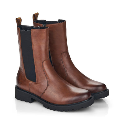 REMONTE - D8685-22 CALF-LENGTH CHELSEA BOOT - TAN LEATHER