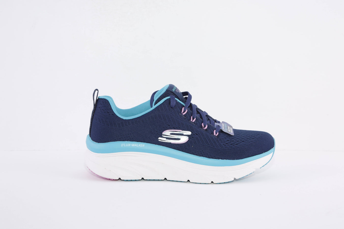 SKECHERS - 149368 D'LUX WALKER-FRESH FINESSE LACED TRAINER - NAVY/TURQUOISE