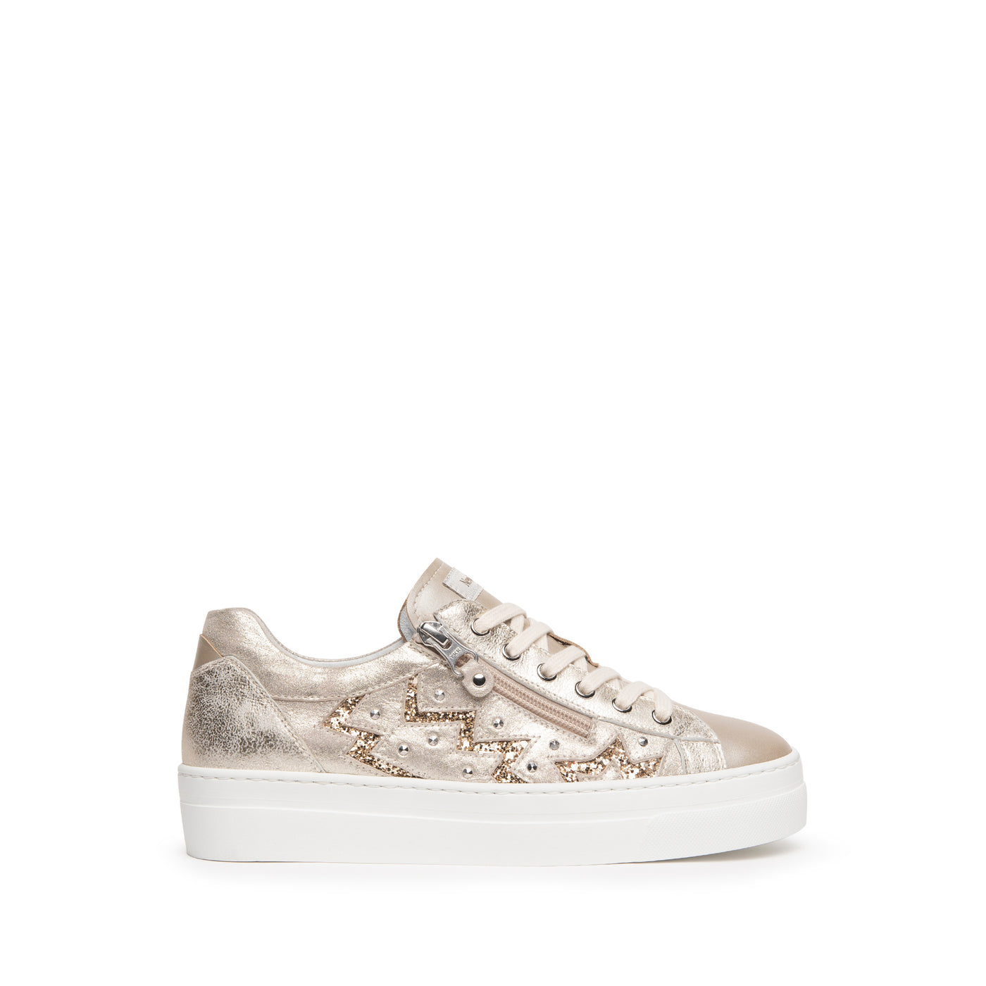 NERO GIARDINI - E218110D 505 - LOW PLATFORM LACED FASHION SHOE - GOLD