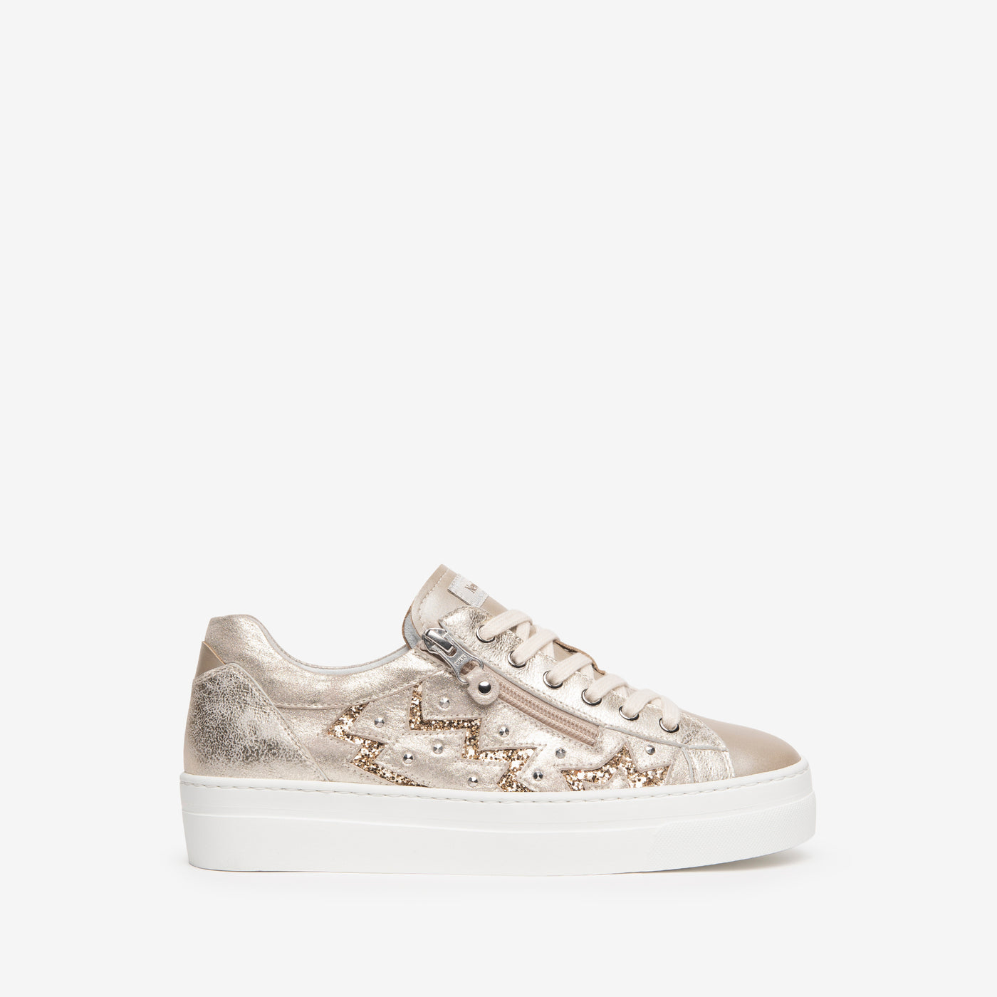 NERO GIARDINI - E218110D 505 - LOW PLATFORM LACED FASHION SHOE - GOLD