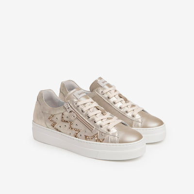 NERO GIARDINI - E218110D 505 - LOW PLATFORM LACED FASHION SHOE - GOLD