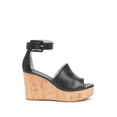 NeroGiardini - E218771D 100 HIGH WEDGE ANKLE STRAP SANDAL - BLACK