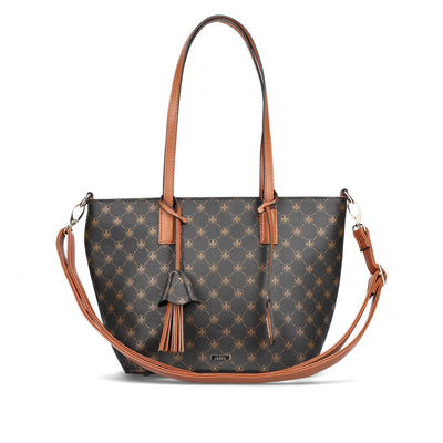 RIEKER - H1305-00 ZIP SHOULDER BAG WITH ADJUSTABLE REMOVABLE STRAP - BLACK
