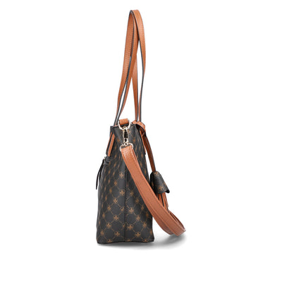 RIEKER - H1305-00 ZIP SHOULDER BAG WITH ADJUSTABLE REMOVABLE STRAP - BLACK