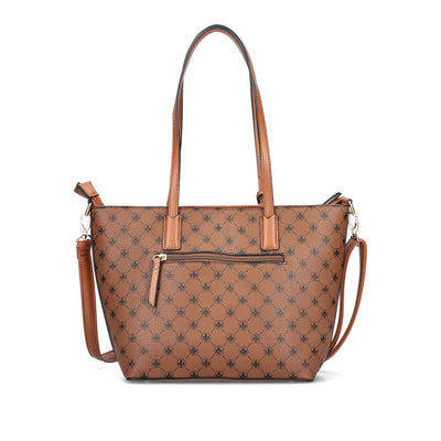 RIEKER - H1305-22 ZIP SHOULDER BAG WITH ADJUSTABLE REMOVABLE STRAP - BROWN