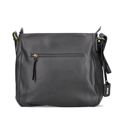 RIEKER - H1362-00 CROSSBODY BAG WITH ZIPPER POCKETS AND A FLAP - BLACK