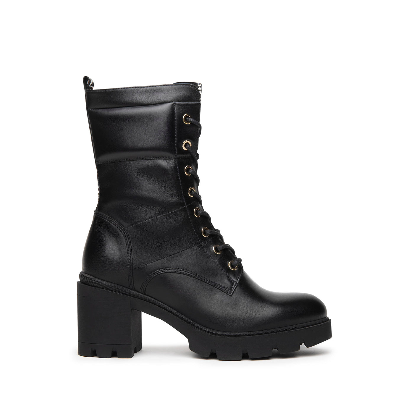 NeroGiardini - I013773D MED HEEL CALF LENGTH LACED BOOT WITH ZIP - BLACK