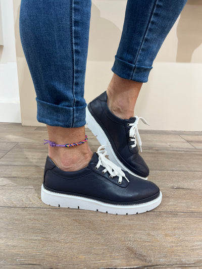 CALISIR 110 PLAIN LACED SHOE - NAVY