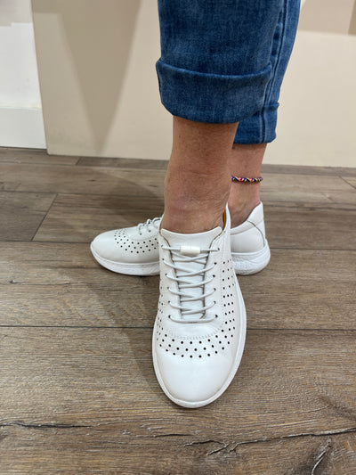 CALISIR 1462 A  ELASTIC LACE SHOE - WHITE