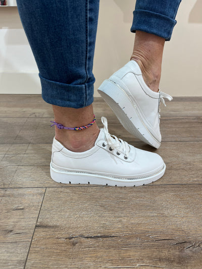 CALISIR 110 PLAIN LACED SHOE - WHITE