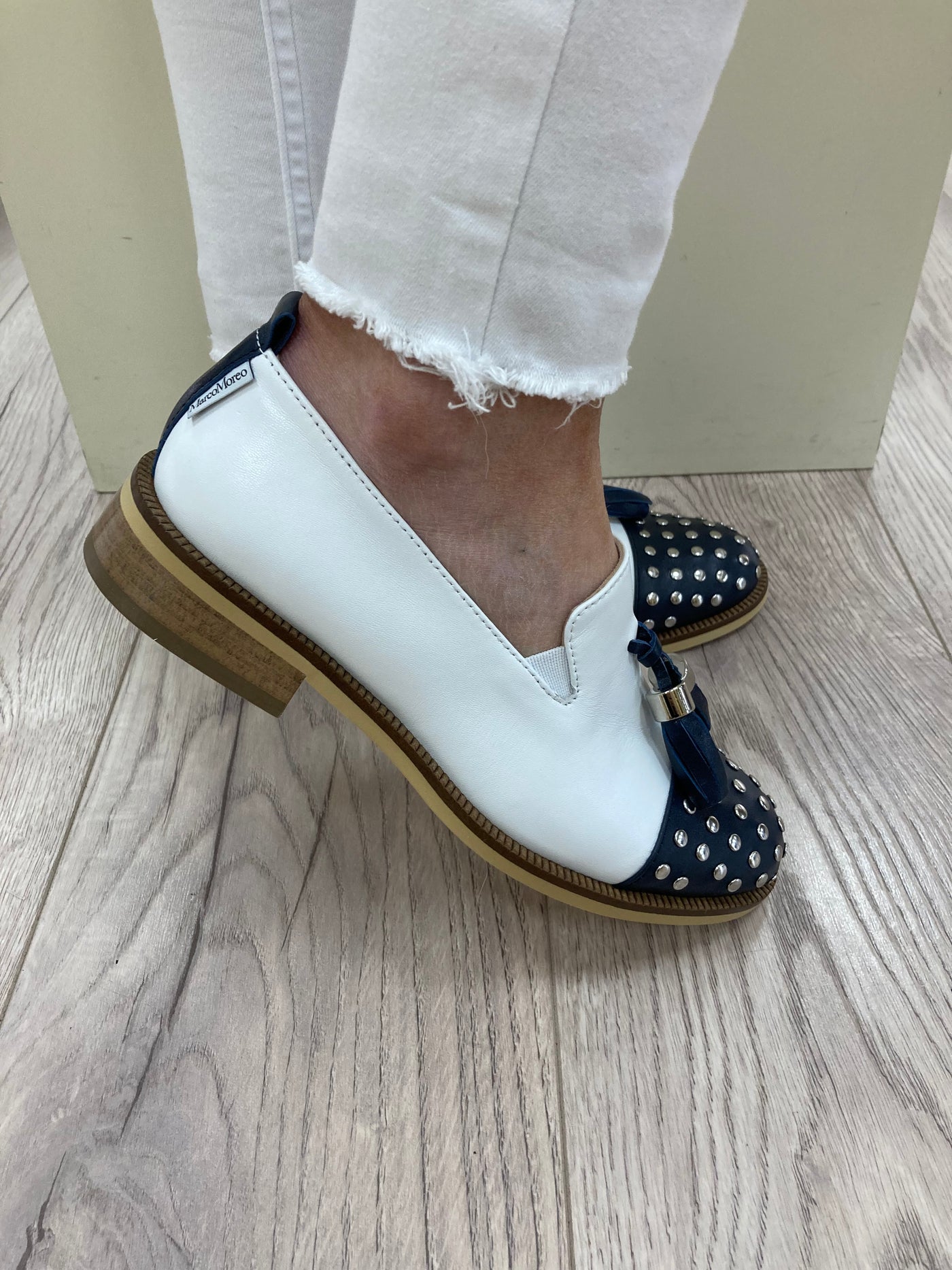 MARCO MOREO - B1180 CO3 LOAFER - NAVY/WHITE