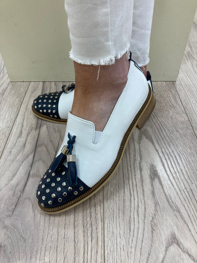 MARCO MOREO - B1180 CO3 LOAFER - NAVY/WHITE