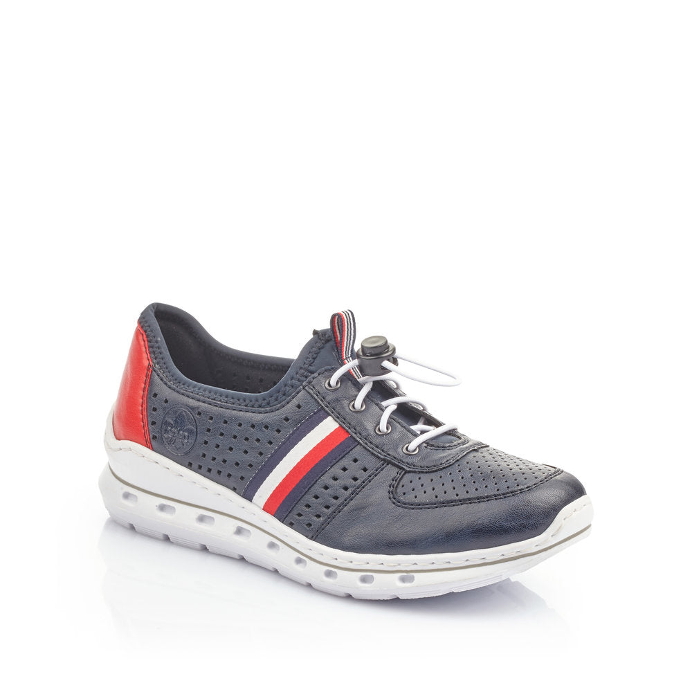 RIEKER L22K5-14 NAVY COMBI SLIP ON SHOE