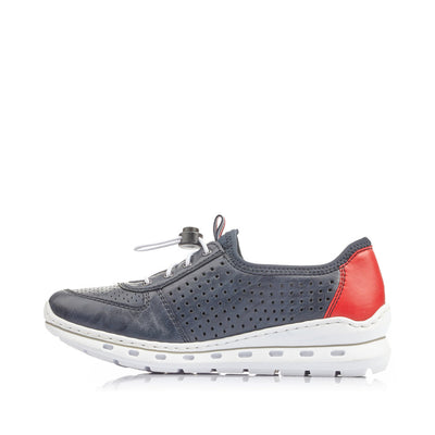 RIEKER L22K5-14 NAVY COMBI SLIP ON SHOE