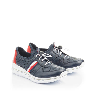 RIEKER L22K5-14 NAVY COMBI SLIP ON SHOE
