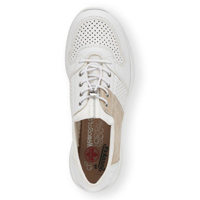 RIEKER - L3254-80 TOGGLE LACE FASHION SHOE - WHITE