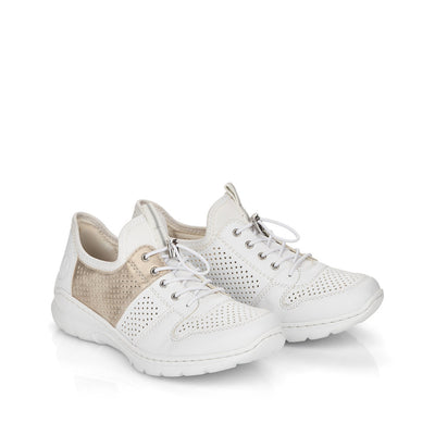 RIEKER - L3254-80 TOGGLE LACE FASHION SHOE - WHITE