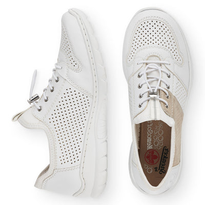 RIEKER - L3254-80 TOGGLE LACE FASHION SHOE - WHITE
