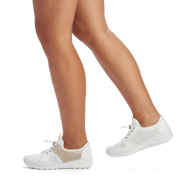 RIEKER - L3254-80 TOGGLE LACE FASHION SHOE - WHITE
