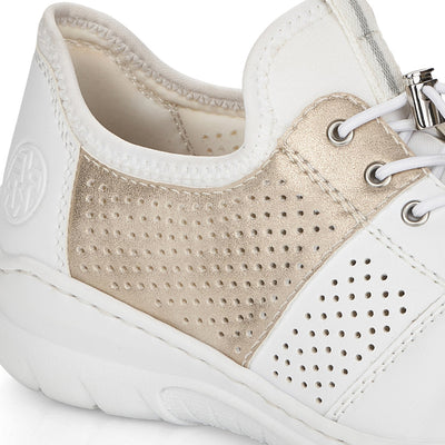 RIEKER - L3254-80 TOGGLE LACE FASHION SHOE - WHITE