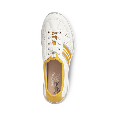 RIEKER - L32R0 MOCK LACE RUNNER - WHITE/MUSTARD