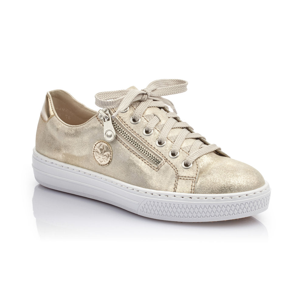 RIEKER - L59L8-62 FLAT LACED SHOE - GOLD