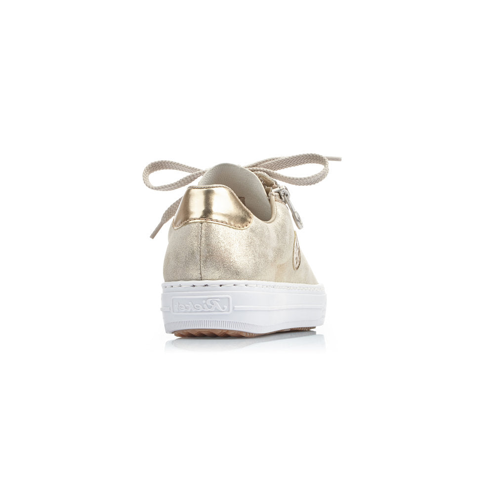 RIEKER - L59L8-62 FLAT LACED SHOE - GOLD