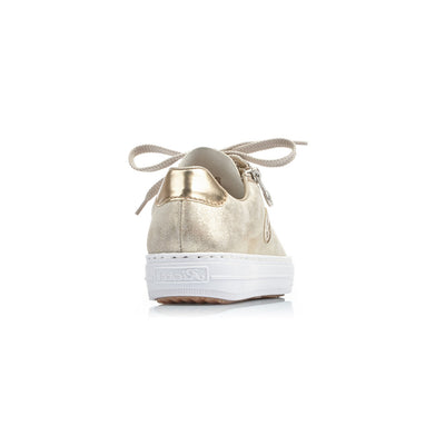 RIEKER - L59L8-62 FLAT LACED SHOE - GOLD