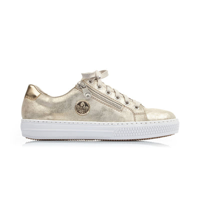 RIEKER - L59L8-62 FLAT LACED SHOE - GOLD