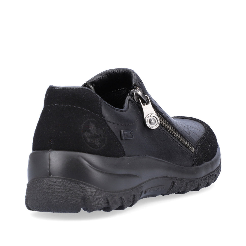 RIEKER - L7156-00 TEX FLAT ZIP SHOE - BLACK