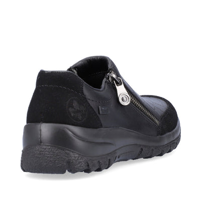 RIEKER - L7156-00 TEX FLAT ZIP SHOE - BLACK