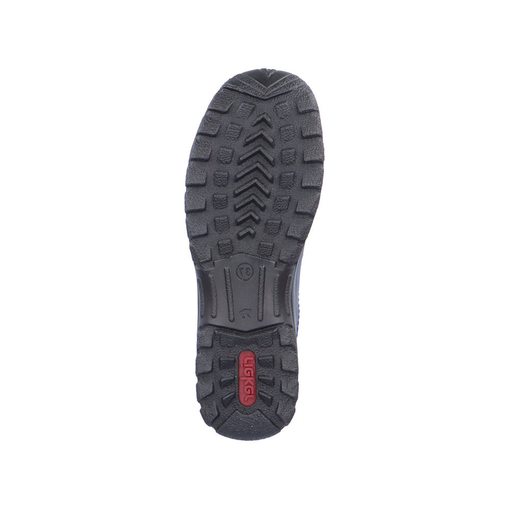 RIEKER - L7156-00 TEX FLAT ZIP SHOE - BLACK