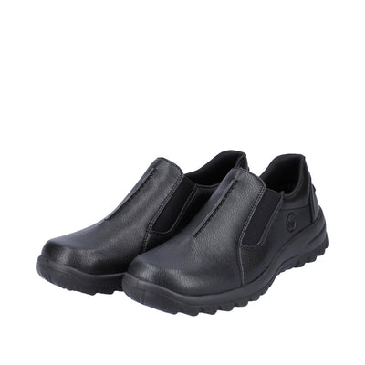 RIEKER L7175-00 SLIP-ON COMFORT SHOE WITH ELASTIC GUSSET - BLACK