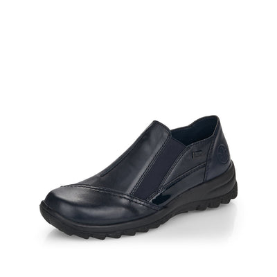 RIEKER - L7178-14- SLIP-ON COMFORT SHOE WITH ELASTICATED GUSSET - NAVY