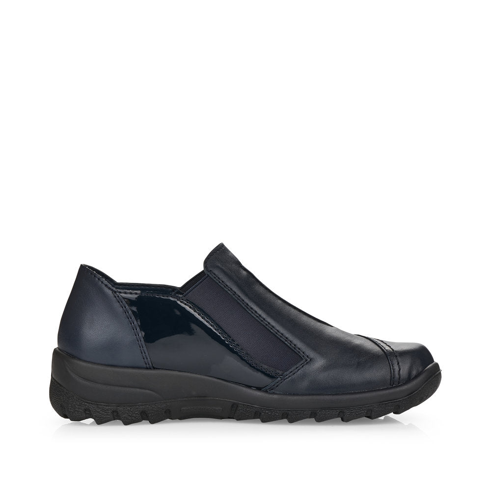 RIEKER - L7178-14- SLIP-ON COMFORT SHOE WITH ELASTICATED GUSSET - NAVY