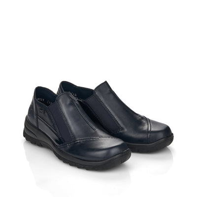 RIEKER - L7178-14- SLIP-ON COMFORT SHOE WITH ELASTICATED GUSSET - NAVY