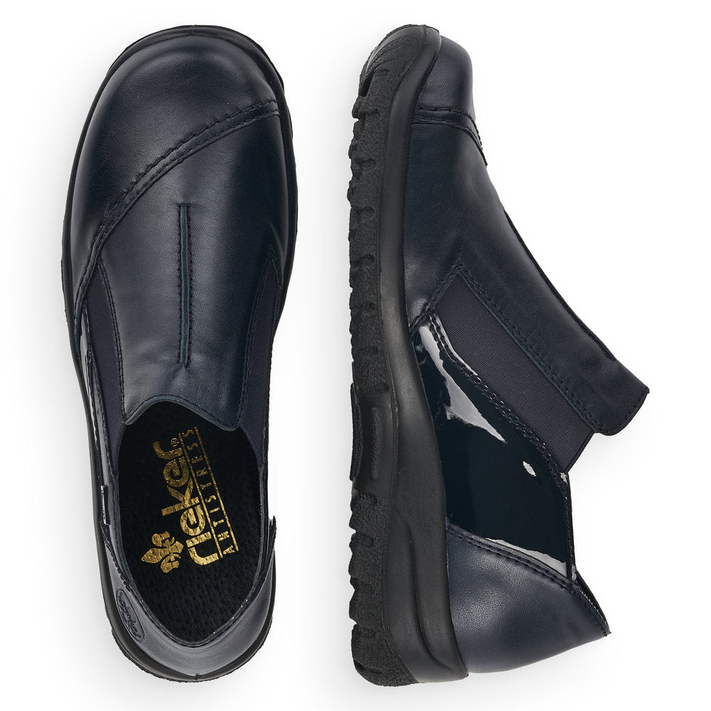 RIEKER - L7178-14- SLIP-ON COMFORT SHOE WITH ELASTICATED GUSSET - NAVY